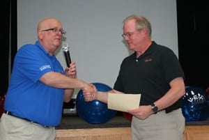 RAMTEC Coordinator thanks Yancey Downy, Honda Engineering Coordinator/Technical Development Center, for not only speaking at the event, but for his commitment to the National Robotics Challenge. 